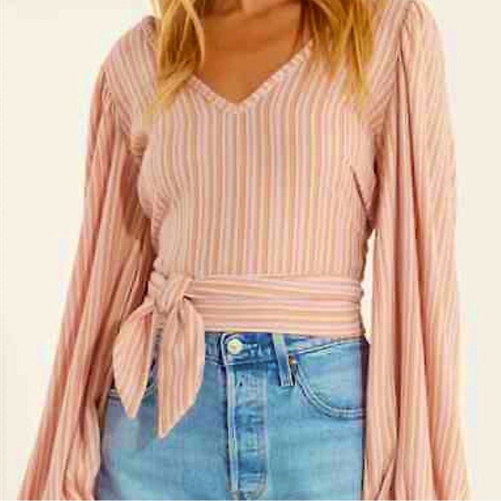 Free People Orchid Rain Back Wrap Top XS